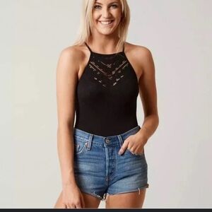 Free People Intimately Black Bodysuit